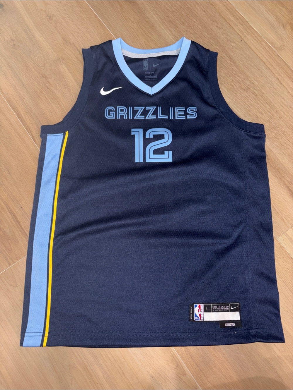 Boys Nike Navy Memphis Grizzlies (Morant #12) Basketball Jersey
